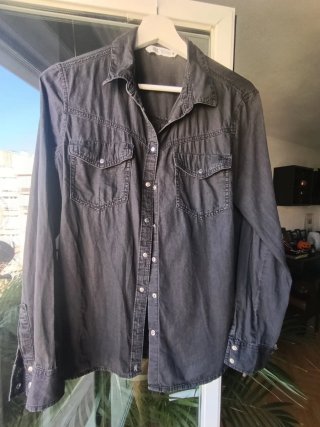Camisa Vaquera Gris Zara Talla L