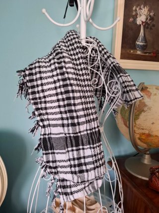 Pañuelo de Cuadros Blanco y Negro