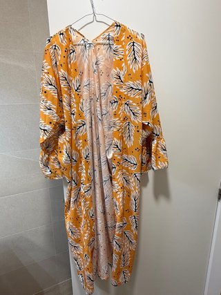 Kimono Largo de Crepe Estampado