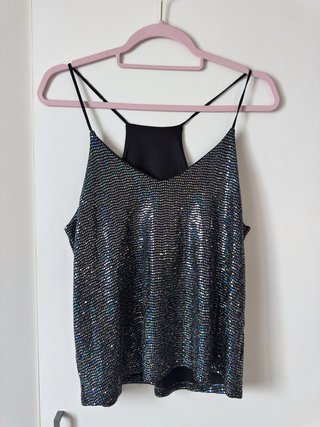 Top lentejuelas tirantes M/L