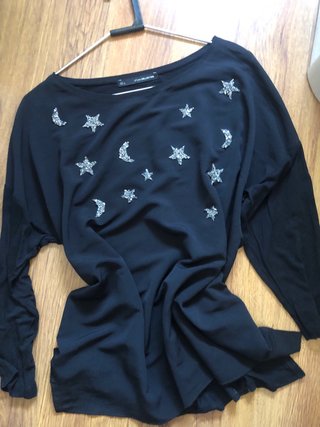 Camiseta Sfera Negra con Estrellas Talla L