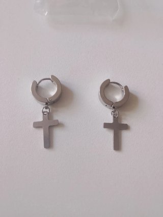 Pendientes de Aro con Cruz de Acero