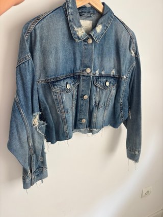 Chaqueta Tejana Corta Desgastada