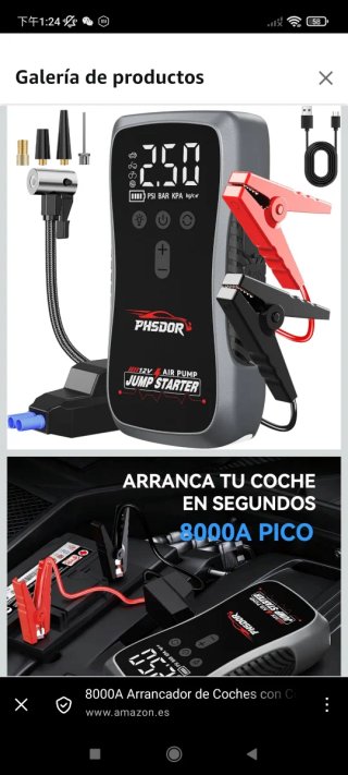 Arrancador de Coches 8000A con Compresor