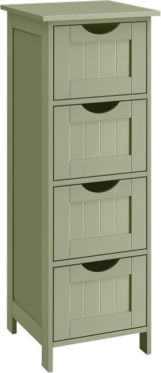 Armario de baño y columna de MDF, verde, 4 cajones