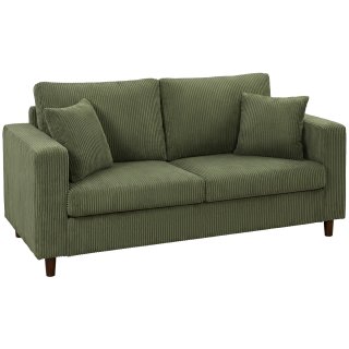 Divano 2 Posti Velluto a Coste Verde 170x80x82cm