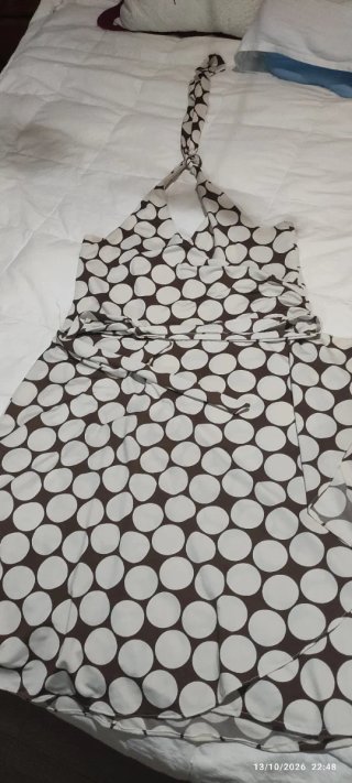 Vestido de lunares marrón y blanco + regalo