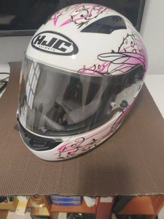 Casco HJC Blanco con Estampado