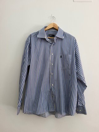 Camisa Polo Ralph Lauren Rayas Azul y Blanco