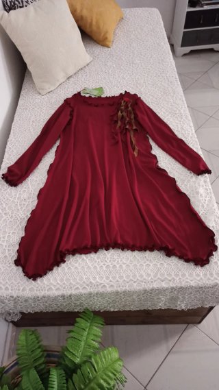 Abito 3510 in jersey bordeaux