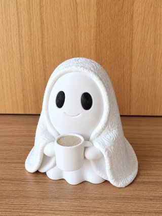 Statuetta Fantasma con Coperta e Tazza