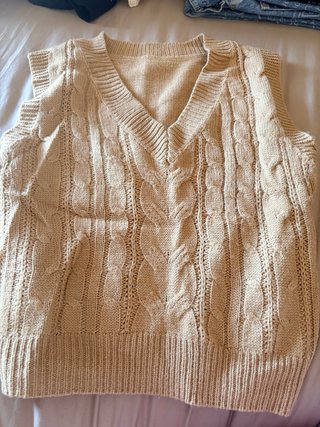 Chaleco de punto beige Shein