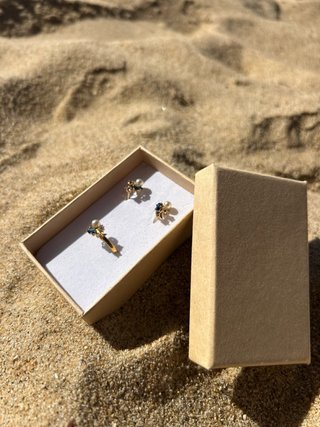 ES020 - Pendientes Vintage de Plata Chapada en Oro