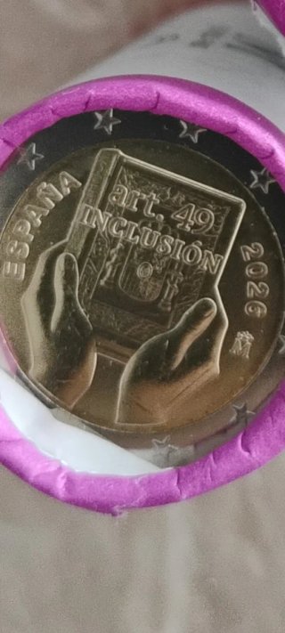 Cartuccia di 25 monete da 2 euro. Tarragona.
