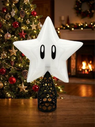 Puntale per albero Super Mario Stella 18cm
