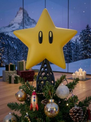 Puntale Albero di Natale Super Mario Star