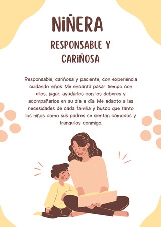 Niñera responsable y cariñosa