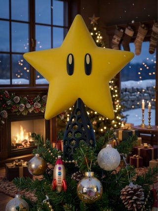 Puntale Albero Natale Super Mario Stella