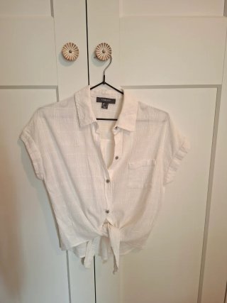 Camisa blanca corta Primark Talla S