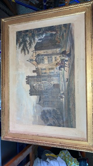 Cuadro Grabado Antiguo Brereton Hall