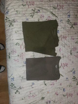 2 Camisetas Básicas Verde y Gris L y S