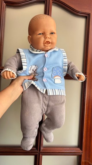 Muñeco Antiguo de 55 cm con Cuerpo de Tela