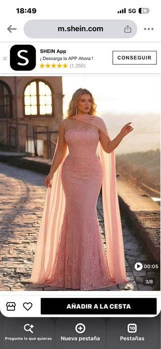 Vestido Largo Rosa Estilo Sirena