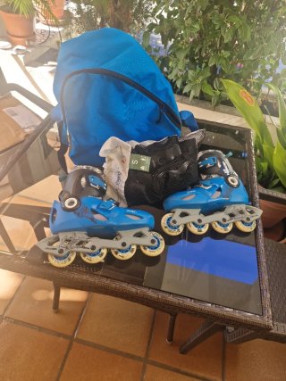 Patines en línea Oxelo talla 34-36 + Protecciones