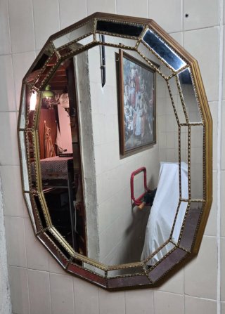 Espejo Antiguo Octogonal.