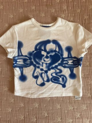 Camiseta Cropped Bershka x Alehsy Talla XS