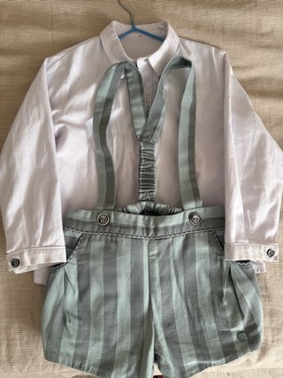 Conjunto Bebé Camisa y Pantalón con Tirantes