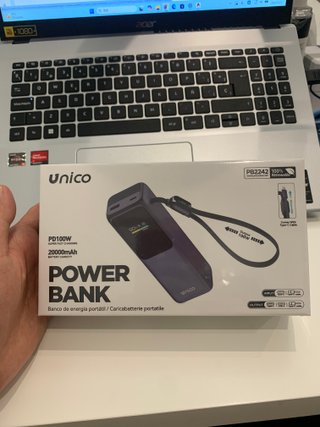 Power bank UNICO 20000mAh 100W PD USB-C pantalla