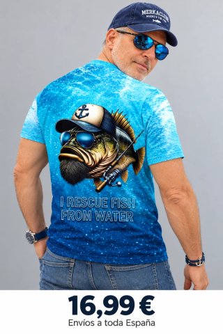 Camiseta de Pesca Estampada
