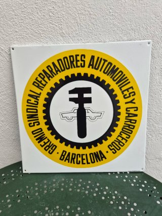 PLACA ESMALTADA GREMIO SINDICAL AUTOMOVILES