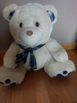 Osito de Peluche Blanco con Pañuelo