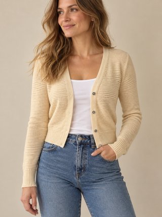 Chaleco ZARA Amarillo con Botones Joya