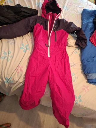 Mono de Nieve Infantil Rosa y Negro