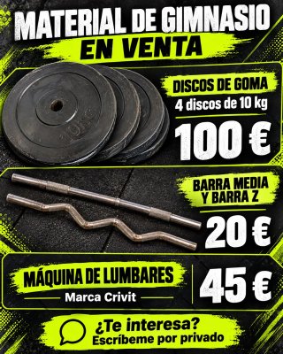 Set de 4 Discos de 10kg y Barras de Entrenamiento