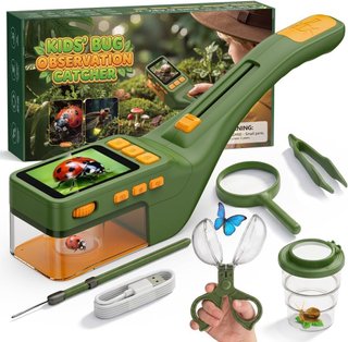 KIT ATRAPA INSECTOS MICROSCOPIO NIÑOS 500X 2,4"