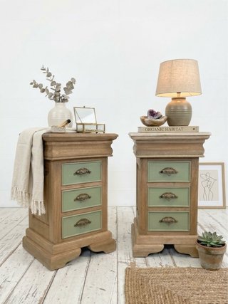 2 Mesitas de Noche de Madera para espacios pequeño