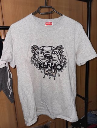 Camiseta Kenzo Gris con Logo de Tigre
