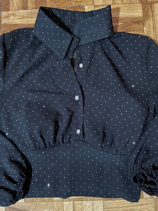 Blusa Negra con Brillantes