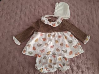 Vestido MICOLINO con capota Talla 1-3 meses
