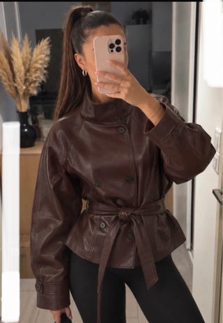 Gabardina de Piel Sintética M Stradivarius