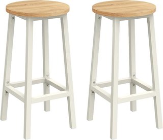Conjunto de 2 taburetes de bar, metal y reposapiés