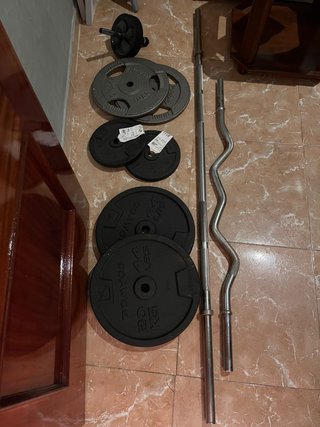 Set de Pesas y Barras de Gimnasio