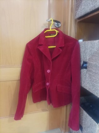 Chaqueta Americana de Pana Roja