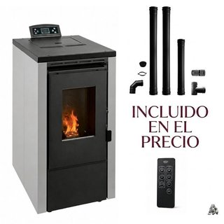 Estufa de pellets Vega7 con Kit Fumisteria 0017OVI