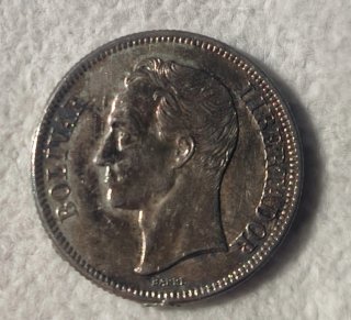 Moneda de Plata 2 Bolívares 1945 Venezuela