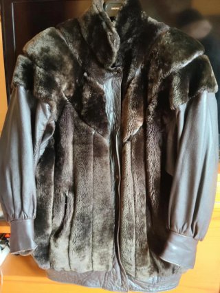 Chaquetón Vintage de Piel y Pelo